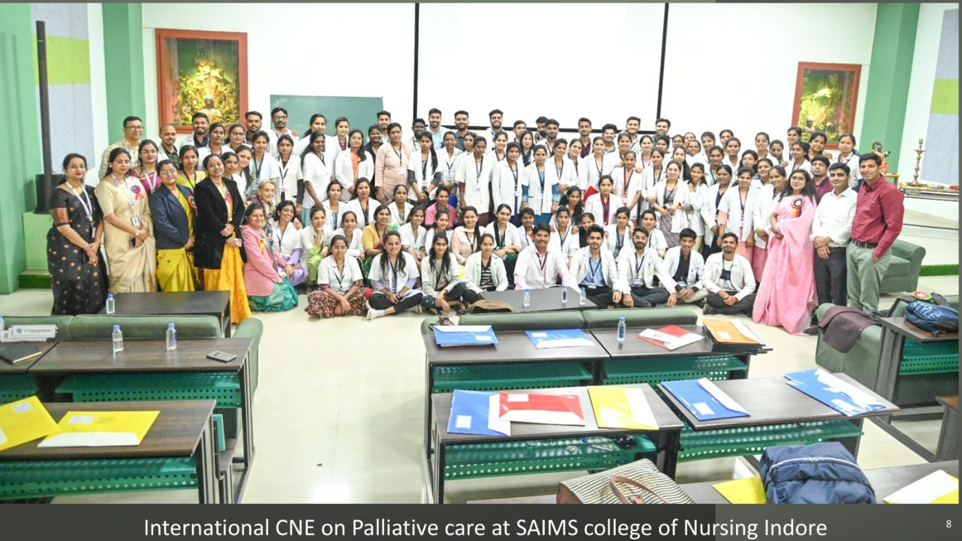 HPNA nursing team and students at the International CNE on Palliative Care, SAIMS Indore